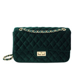Solid Color Velvet Quilted Bag