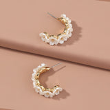 Resin White Flower Type C Stud Fashion