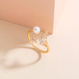 Pearl Tail Zircon Ring