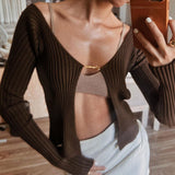 Long Sleeve Slim Navel Top