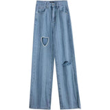 Heart High Waist Slim All Match Jeans