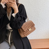 Solid Color Velvet Quilted Bag