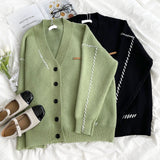 Patchwork Knitted Sweater Cardigan