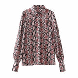 Lantern Sleeve Puff Sleeve Printed Shirt Top