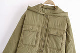 Polyester Fashion Hooded Cotton Jacket