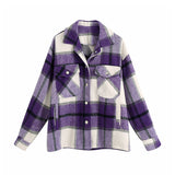 Ladies casual plaid shirt jacket