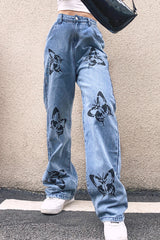Straight-leg Butterfly Jeans