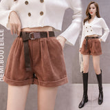 High Waist Corduroy Shorts