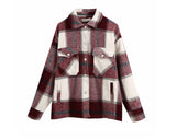 Ladies casual plaid shirt jacket
