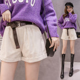 High Waist Corduroy Shorts