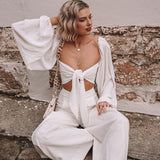 Sexy Backless Square Collar Blouse