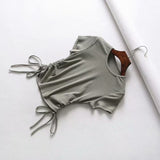 V-neck female short sleeve