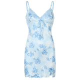 exy Lace Sling Print Dress Women