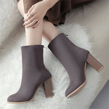 Back Zipper Pointed Toe Casual Mid-tube Women's Boots