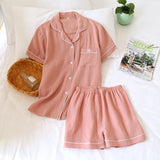 Crepe Short Sleeve Shorts Suit