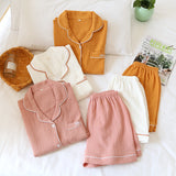 Crepe Short Sleeve Shorts Suit
