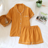 Crepe Short Sleeve Shorts Suit