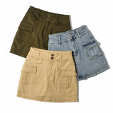 High Waist Bag Hip Tooling Skirt Denim Skirt