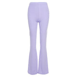 Purple Casual Micro Trousers