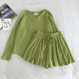 V-neck Sweater Wide-leg Short