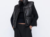 Black Cotton Padded Coat