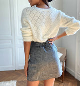 Sweet And Versatile Knitted Sweater With Lace