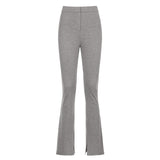 High Waist Skinny Slit Micro Trousers