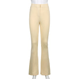 High Waist Skinny Slit Micro Trousers