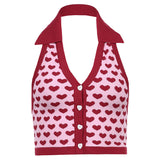 Short Polo Collar Halter Wool Knit Vest