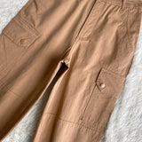 Khaki Girdled Casual Overalls