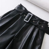 Style High-waist Leather Shorts