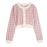 Small Plaid Fragrant Wind Sweater