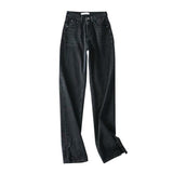 Wide Leg Mopping Pants With Slits