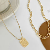 Punk Vintage Multi Layer Tag Pendant Necklace