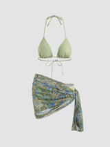 Ensemble bikini floral dos nu