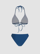 Ensemble 3 pièces bikini uni dos nu avec sarong assorti