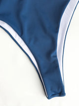 Ensemble 3 pièces bikini uni dos nu avec sarong assorti