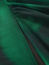 Robe mi-longues en maille à col en cloche et fente ruche