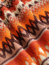 Robe d’été à imprimé géométrique avec laçage