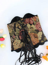 Top bustier floral style médiéval rétro