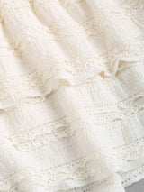 Jupe courte nude volants style Y2K