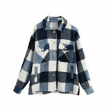 Ladies casual plaid shirt jacket