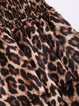 Robe courte dos nu imprimé léopard