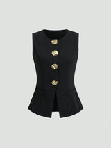 Blazer sans manches basique style français