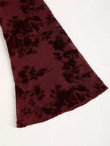 Robe courte à manches longues évasées vintage