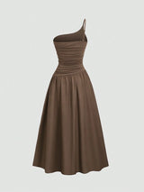 Robe longue asymétrique à une épaule