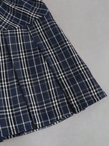 Ensemble Y2K top à col polo et jupe à carreaux