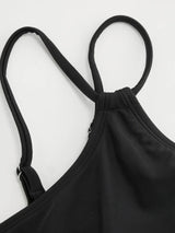 Maillot de bain une pièce asymétrique ruché à col original