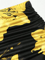 Jupe plissée longue à imprimé floral coupe évasée