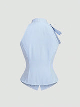 Blouse sans manches nœud à la taille